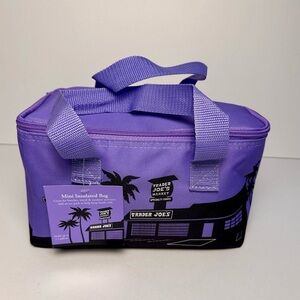 Trader Joe's Lavender Mini Insulated Cooler Tote Lunch Bag. New With Tags